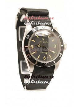 Rolex Submariner Swiss Watch Black Nylon Strap Watch