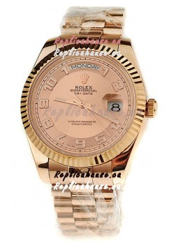 Rolex Day Date Pink Gold Japanese Replica Watch