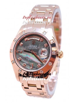 Rolex Day Date Black Mother of Pearl Japanese Replica Watch