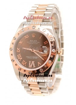 Rolex DateJust Mid-Sized Japanese Replica Rose Gold Watch