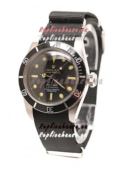 Rolex Submariner Swiss Watch Black Nylon Strap Watch