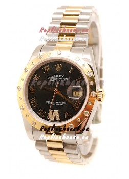 Rolex DateJust Mid-Sized Japanese Replica Gold Watch