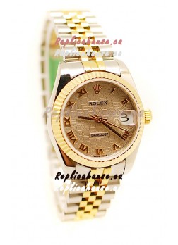 Rolex DateJust Mid-Sized Japanese Replica Two Tone Watch