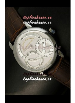 Alange Sohne Dual Sub Dials Japanese Watch Brown Strap