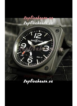 Bell and Ross BR013 97 Power Reserve Swiss Replica Watch in Black dial