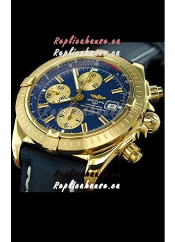 Breitling Evolution Swiss Replica Watch in Gold Case Blue Dial