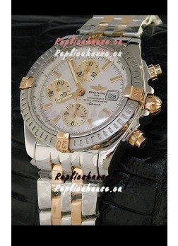Breitling Windrider Swiss Replica Watch in White Dial Two Tone Case