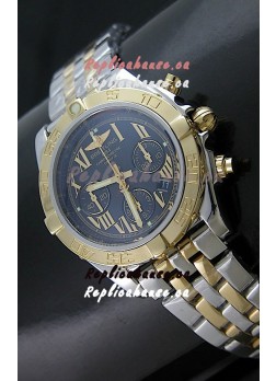 Breitling Chronomat B01 Two Tone Swiss Watch in Black Dial