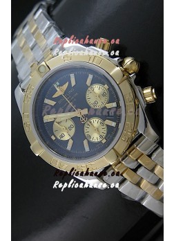 Breitling Chronomat B01 Two Tone Swiss Watch in Black Dial