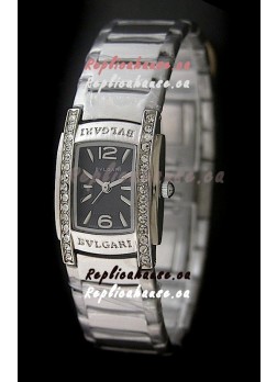Bvlgari Assioma Japanese Replica Quartz Watch in Black Dial