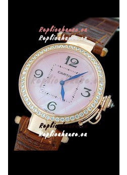 Cartier Pasha de Swiss Replica Automatic Watch in Pink Dial