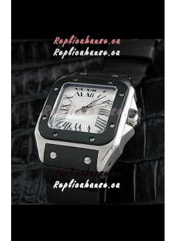 Cartier Santos Swiss Replica Watch in White Dial