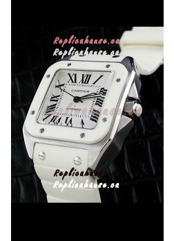 Cartier Santos Swiss Replica Watch in White Dial