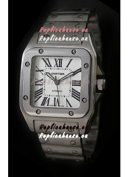 Cartier Santos Swiss Replica Watch in White Dial