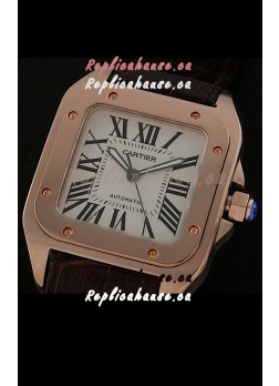 Cartier Santos Swiss Replica Watch in White Dial