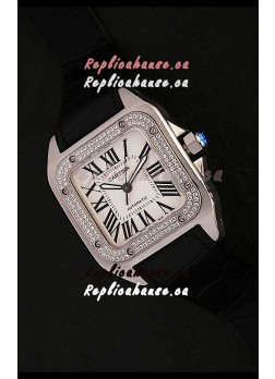Cartier Santos in Swiss Replica Watch in White Dial