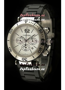 Cartier Pasha de Japanese Replica Watch in White Strap