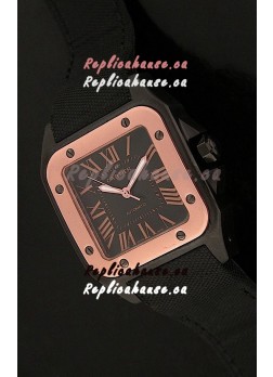 Cartier Santos Swiss Replica Watch in Black Dial