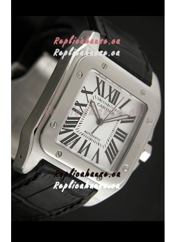Cartier Santos Swiss Replica Watch in White Dial