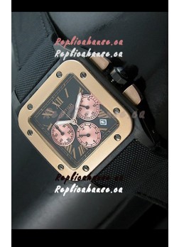 Cartier Santos Japanese Replica Watch in Black Dial
