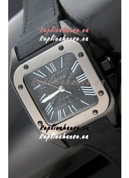 Cartier Santos 100 Japanese Replica Watch with Titanium Bezel