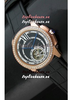 Calibre De Cartier Japanese Watch in Pink Gold Casing