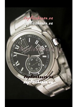 Calibre De Cartier Japanese Automatic Replica Watch in Black Dial