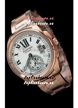 Calibre De Cartier Japanese Automatic Replica Watch in Rose Gold 