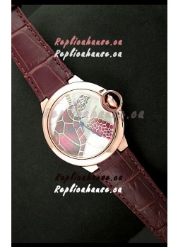 Ballon De Cartier Watch in Turtle Lacquered Dial