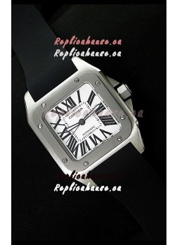 Cartier Santos 100 Swiss Replica Watch Titanium Bezel