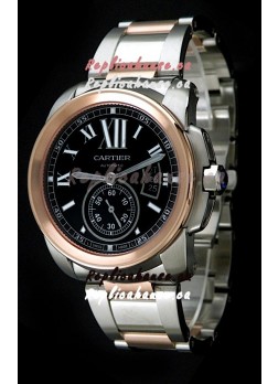 Cartier Calibre de Japanese Replica Rose Gold Watch