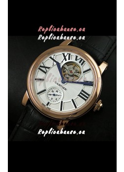 Ballon De Cartier Flying Tourbillon Japanese Replica Watch - Pink Gold Case