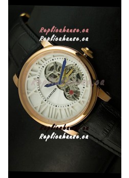 Rotonde De Cartier Cadran Love Japanese Replica Watch - Yellow Gold Case