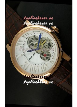 Rotonde De Cartier Cadran Love Japanese Replica Watch - Yellow Gold Case