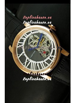 Rotonde De Cartier Cadran Love Japanese Replica Watch - Yellow Gold Case