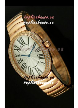 Cartier Baignoire Japanese Replica Watch in Yellow Gold/Diamonds Bezel