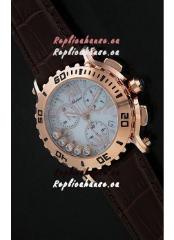 Chopard Happy Sport Swiss Replica Watch in Brown Strap