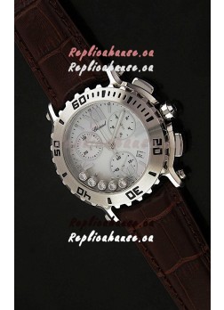 Chopard Happy Sport Swiss Replica Watch in Brown Strap