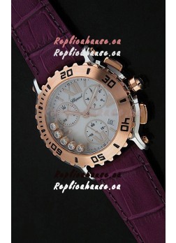 Chopard Happy Sport Swiss Replica Watch in Dark Red Strap