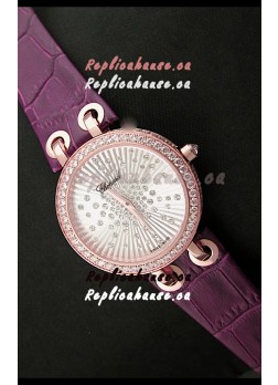 Chopard Xtravaganza Ladies Ladies Japanese Replica Rose Gold Watch in White Dial