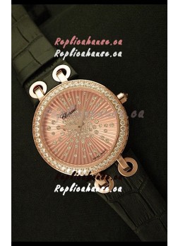 Chopard Xtravaganza Ladies Ladies Japanese Replica Rose Gold Watch in Gold Dial 