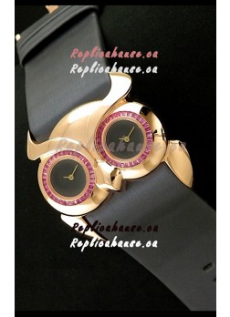 Chopard Animal World Ladies Owl Watch in Double Black Dial