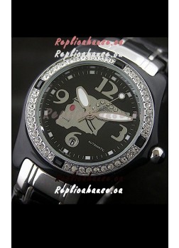 Corum Imitation Ceramics Japanese Replica Watch in Black Dial