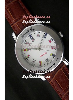 Corum Admiral's Cup Japanese Replica Watch in White Dial