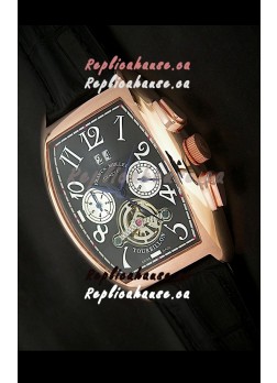 Franck Muller Tourbillon Japanese Replica Watch in Black Dial