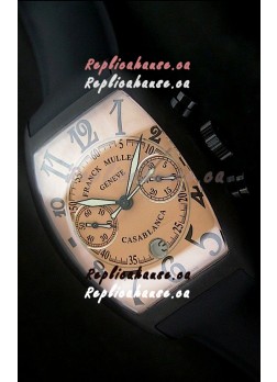 Franck Muller Casa Blanca Japanese Replica Watch in Orange Dial