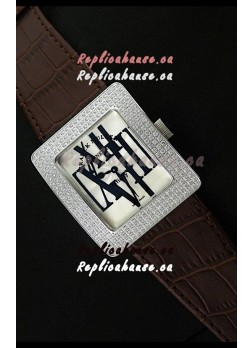 Franck Muller Geneve Infinity Japanese Special Watch in Brown Leather Strap