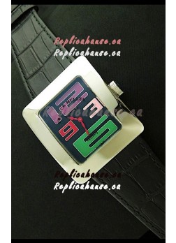 Franck Muller Geneve Infinity Japanese Steel Watch in Multi Color Numeral Markers