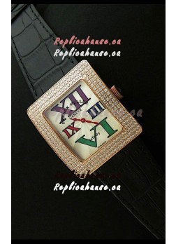 Franck Muller Geneve Infinity Japanese Gold Watch in Multi Color Roman Markers