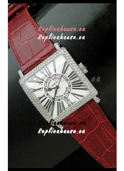 Franck muller Master Square Japanese Replica Watch in Red Strap